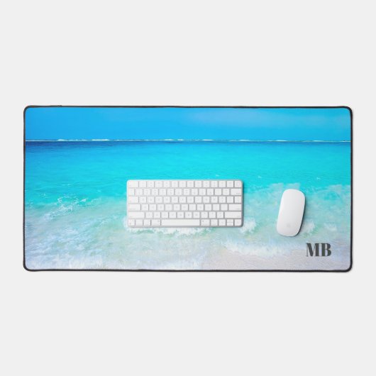 Blue Iconic Image Monogram Schreibtischunterlage (Tastatur & Maus)
