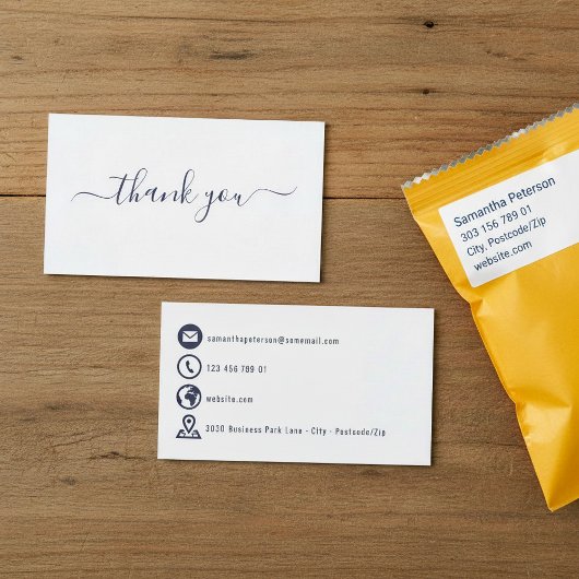 Blue Icons Dankeschön Umschließkarte Begleitkarte