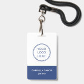 Blue-ID-Abzeichen für Firmenmitarbeiter Ausweis (Vorderseite mit Schlüsselband)