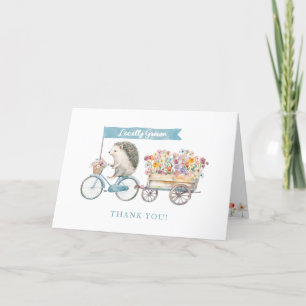 Blue Igel Baby Dusche Danke Karte