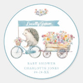 Blue Igel Baby Shower Fevor Sticker - Vor Ort (Vorderseite)