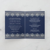 Blue Ikat All in One Anand Karaj Sikh Wedding Einladung (Innenseite)