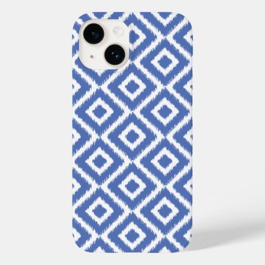 Blue Ikat Diamonds Case-Mate iPhone Hülle (Rückseite)