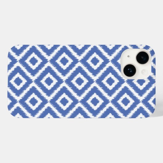 Blue Ikat Diamonds Case-Mate iPhone Hülle (Rückseite (Horizontal))