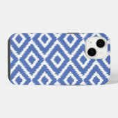 Blue Ikat Diamonds iPhone Hülle (Rückseite (Horizontal))
