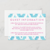 Blue Ikat Gästebuchinformation Begleitkarte (Vorne/Hinten)