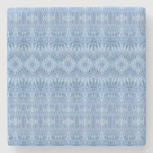 Blue Ikat Pattern Print Steinuntersetzer (Vorderseite)