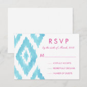 Blue Ikat UAWG RSVP Karte (Vorne/Hinten)