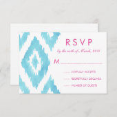 Blue Ikat UAWG RSVP Karte (Vorne/Hinten)