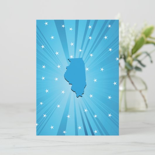 Blue Illinois Einladungen (Stehend Vorderseite)
