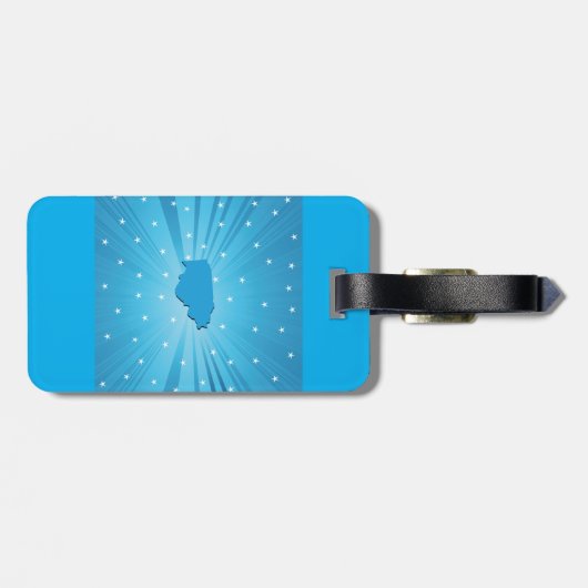 Blue Illinois Gepäckanhänger (Rückseite horizontal)