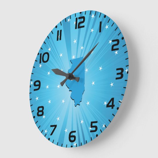 Blue Illinois Große Wanduhr (Winkel)