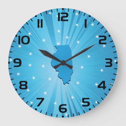 Blue Illinois Große Wanduhr (Vorderseite)