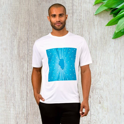 Blue Illinois Mens Active T-Shirt