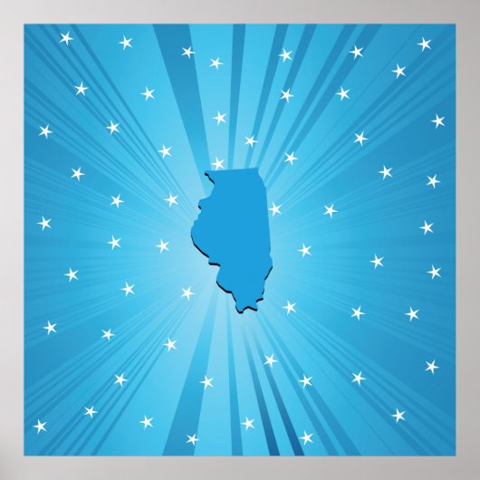 Blue Illinois Poster (Vorne)