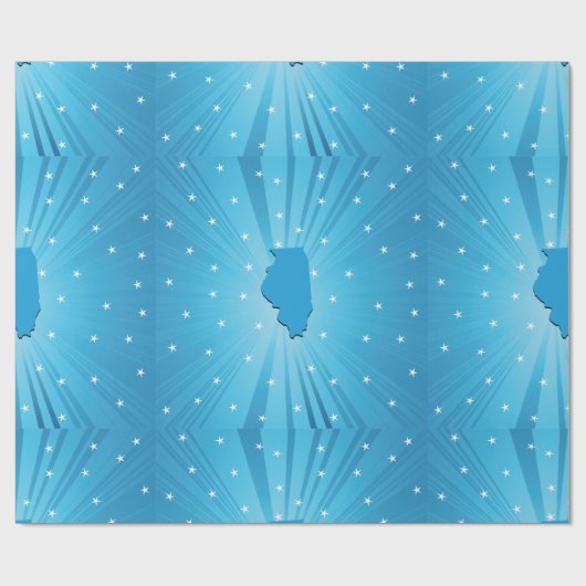 Blue Illinois Wrapping Paper Geschenkpapier (Flach)
