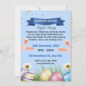 Blue Illustrat Oster Bingo Night Party Einladung (Vorderseite)