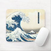 Blue Illustration Wave of Kanagawa Mousepad (Mit Mouse)