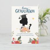 Blue Illustrative Happy Abschluss Card (Stehend Vorderseite)