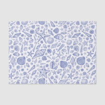 Blue Illustriert Seashell Tissue Paper