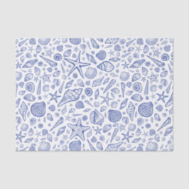 Blue Illustriert Seashell Tissue Paper Seidenpapier
