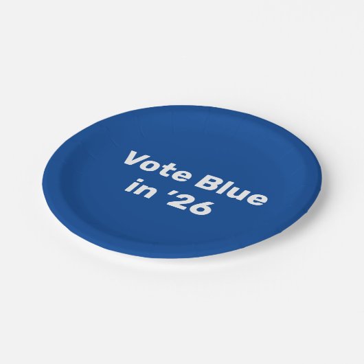 Blue im Jahr 2026 Pappteller (Schrägansicht)
