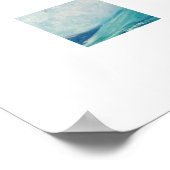 blue image of a wave crashing in the ocean poster (Ecke)