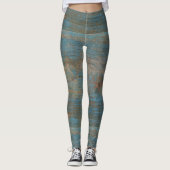Blue Imitate Beach Wood Texture Leggings (Vorderseite)