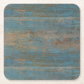 Blue Imitate Beach Wood Texture Rechteckiger Pappuntersetzer (Vorderseite)