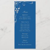 Blue Imitate Diamond Heart Swirl Wedding Menu Menükarte (Vorderseite)