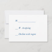 Blue Imitate Diamond Heart Swirt Wedding RSVP (Rückseite)