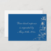 Blue Imitate Diamond Heart Swirt Wedding RSVP (Vorne/Hinten)
