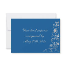 Blue Imitate Diamond Heart Swirt Wedding RSVP