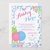 Blue Imitate Glitzer Candy Bat Mitzvah Einladungen (Vorne/Hinten)