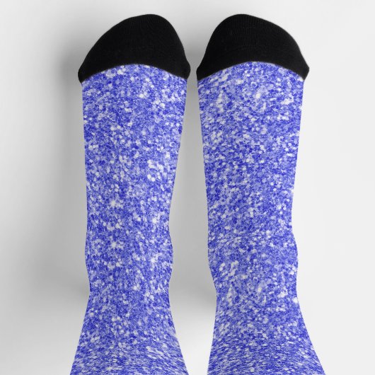 Blue Imitate Glitzer Hintergrundsocken Socken (Oben)