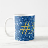 Blue Imitate Glitzer Husteldesign Kaffeetasse (Links)