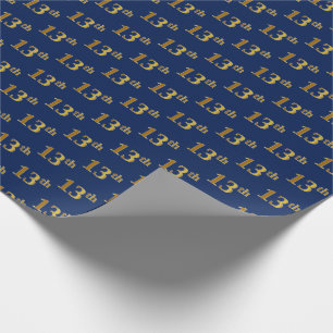Blue, Imitate Gold 13. (Dreizehnte) Veranstaltung Geschenkpapier