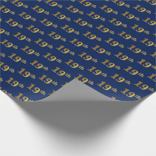 Blue, Imitate Gold 19. (neunzehnte) Veranstaltung Geschenkpapier