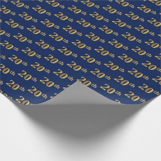 Blue, Imitate Gold 20. (20.) Event Geschenkpapier (Ecke)