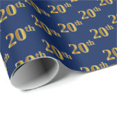 Blue, Imitate Gold 20. (20.) Event Geschenkpapier (Rolleneckpunkt)