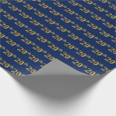 Blue, Imitate Gold 20. (20.) Event Geschenkpapier (Ecke)