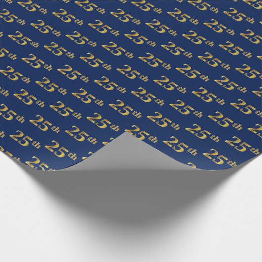 Blue, Imitate Gold 25. (25.) Event Geschenkpapier (Ecke)
