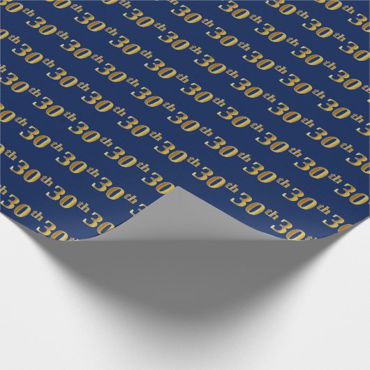 Blue, Imitate Gold 30. (30.) Event Geschenkpapier (Ecke)