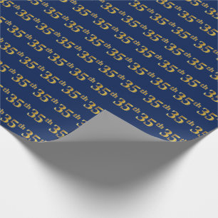 Blue, Imitate Gold 35. (35.) Event Geschenkpapier