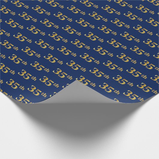 Blue, Imitate Gold 35. (35.) Event Geschenkpapier (Ecke)
