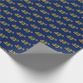 Blue, Imitate Gold 40. (40.) Event Geschenkpapier (Ecke)