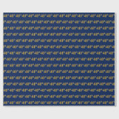 Blue, Imitate Gold 40. (40.) Event Geschenkpapier (Flach)