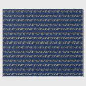 Blue, Imitate Gold 45. (fünfundvierzigste) Veranst Geschenkpapier (Flach)