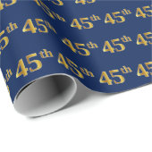 Blue, Imitate Gold 45. (fünfundvierzigste) Veranst Geschenkpapier (Rolleneckpunkt)