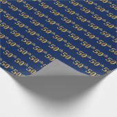 Blue, Imitate Gold 50. (Fünfzigste) Veranstaltung Geschenkpapier (Ecke)